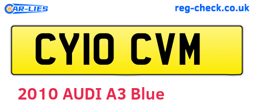 CY10CVM are the vehicle registration plates.