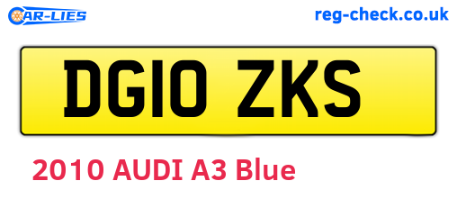 DG10ZKS are the vehicle registration plates.