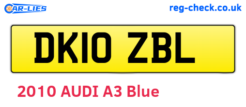 DK10ZBL are the vehicle registration plates.