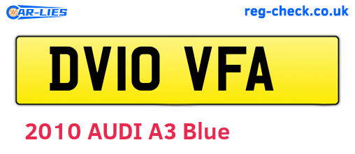 DV10VFA are the vehicle registration plates.