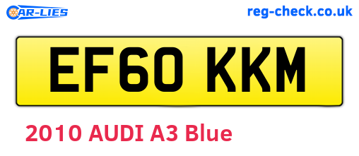 EF60KKM are the vehicle registration plates.