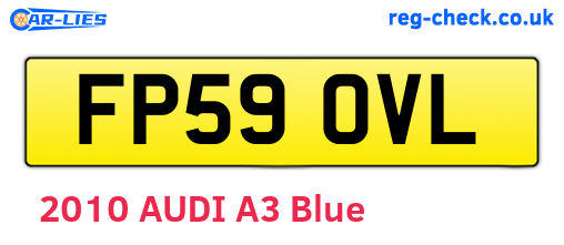FP59OVL are the vehicle registration plates.