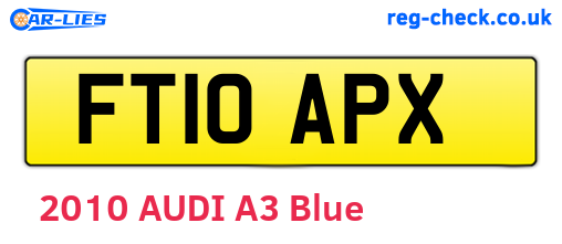 FT10APX are the vehicle registration plates.
