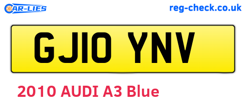 GJ10YNV are the vehicle registration plates.