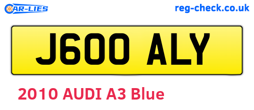 J600ALY are the vehicle registration plates.