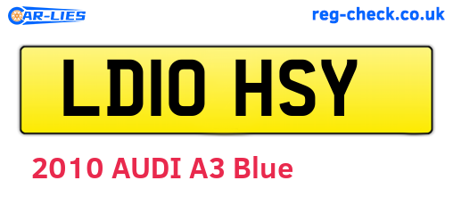 LD10HSY are the vehicle registration plates.