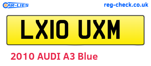 LX10UXM are the vehicle registration plates.