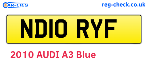 ND10RYF are the vehicle registration plates.