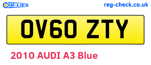 OV60ZTY are the vehicle registration plates.