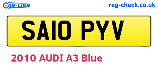 SA10PYV are the vehicle registration plates.