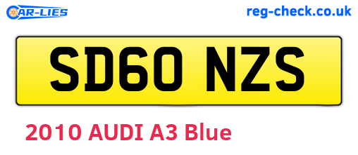 SD60NZS are the vehicle registration plates.