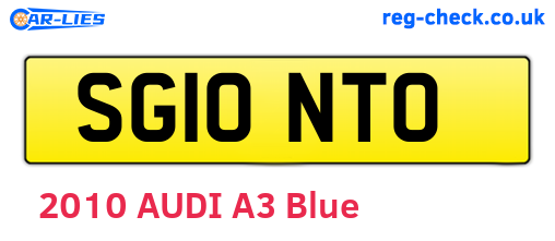 SG10NTO are the vehicle registration plates.
