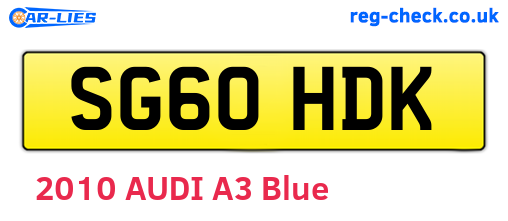 SG60HDK are the vehicle registration plates.