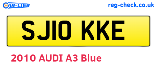 SJ10KKE are the vehicle registration plates.