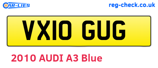 VX10GUG are the vehicle registration plates.