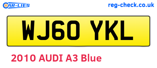 WJ60YKL are the vehicle registration plates.
