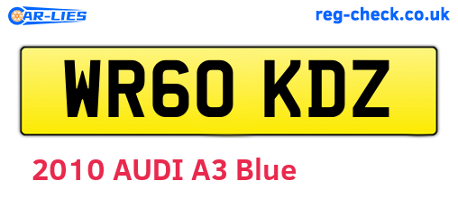 WR60KDZ are the vehicle registration plates.