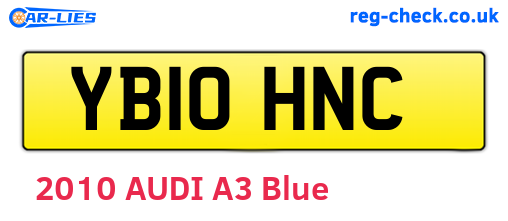 YB10HNC are the vehicle registration plates.