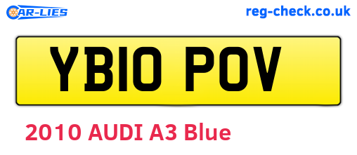 YB10POV are the vehicle registration plates.