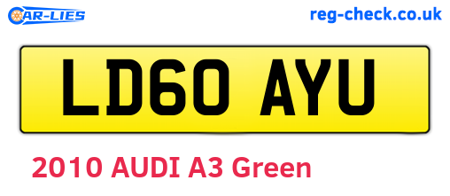 LD60AYU are the vehicle registration plates.