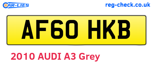 AF60HKB are the vehicle registration plates.