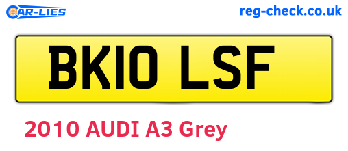 BK10LSF are the vehicle registration plates.