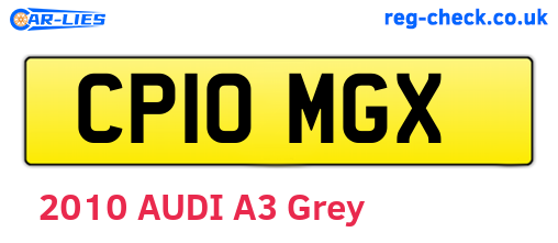 CP10MGX are the vehicle registration plates.