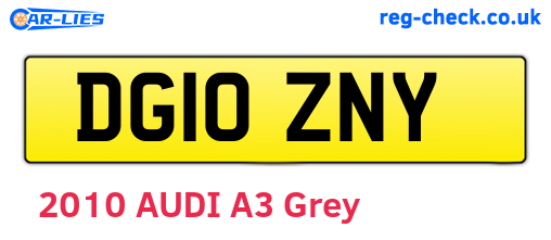 DG10ZNY are the vehicle registration plates.
