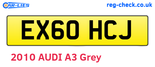 EX60HCJ are the vehicle registration plates.