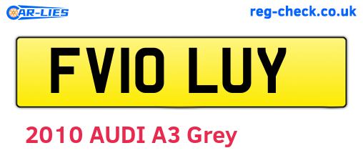 FV10LUY are the vehicle registration plates.