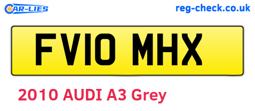 FV10MHX are the vehicle registration plates.