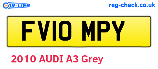 FV10MPY are the vehicle registration plates.