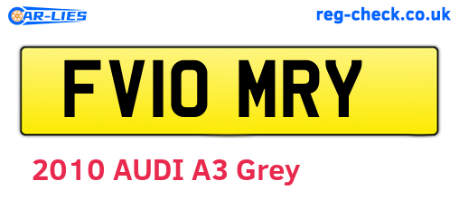 FV10MRY are the vehicle registration plates.