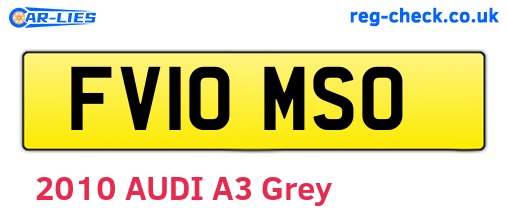FV10MSO are the vehicle registration plates.
