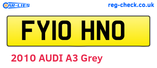 FY10HNO are the vehicle registration plates.