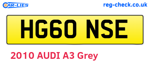 HG60NSE are the vehicle registration plates.