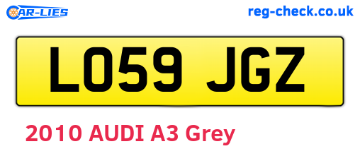 LO59JGZ are the vehicle registration plates.
