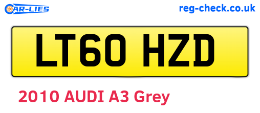 LT60HZD are the vehicle registration plates.
