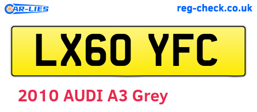LX60YFC are the vehicle registration plates.