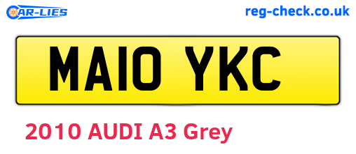 MA10YKC are the vehicle registration plates.