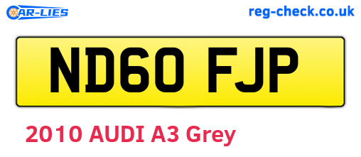 ND60FJP are the vehicle registration plates.
