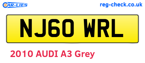 NJ60WRL are the vehicle registration plates.