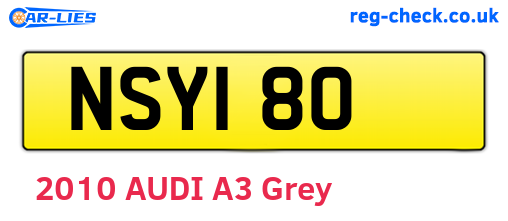 NSY180 are the vehicle registration plates.