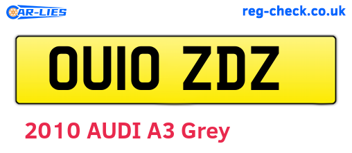 OU10ZDZ are the vehicle registration plates.