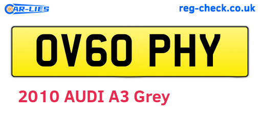 OV60PHY are the vehicle registration plates.