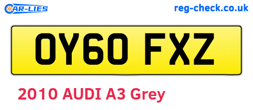 OY60FXZ are the vehicle registration plates.