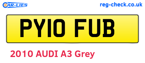 PY10FUB are the vehicle registration plates.