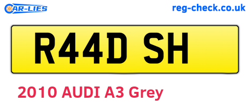 R44DSH are the vehicle registration plates.