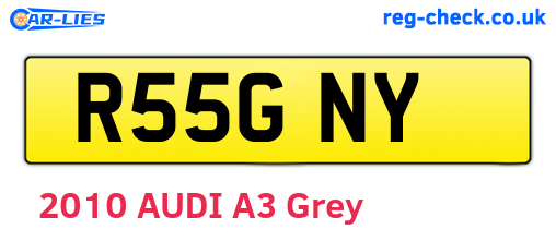 R55GNY are the vehicle registration plates.