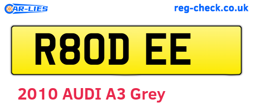 R80DEE are the vehicle registration plates.